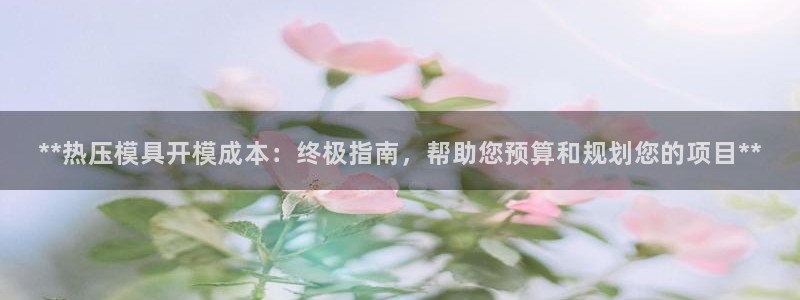 emc易倍：**热压模具开模成本：终极指南，帮助您预算和