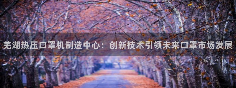 易倍单词登录网站：芜湖热压口罩机制造中心：创新技术引领未